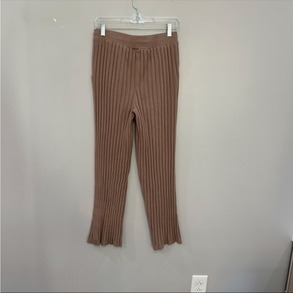 Varley Pants Simeon Rib-Knit Wide-Leg in Fungi Brown - Picture 8 of 8